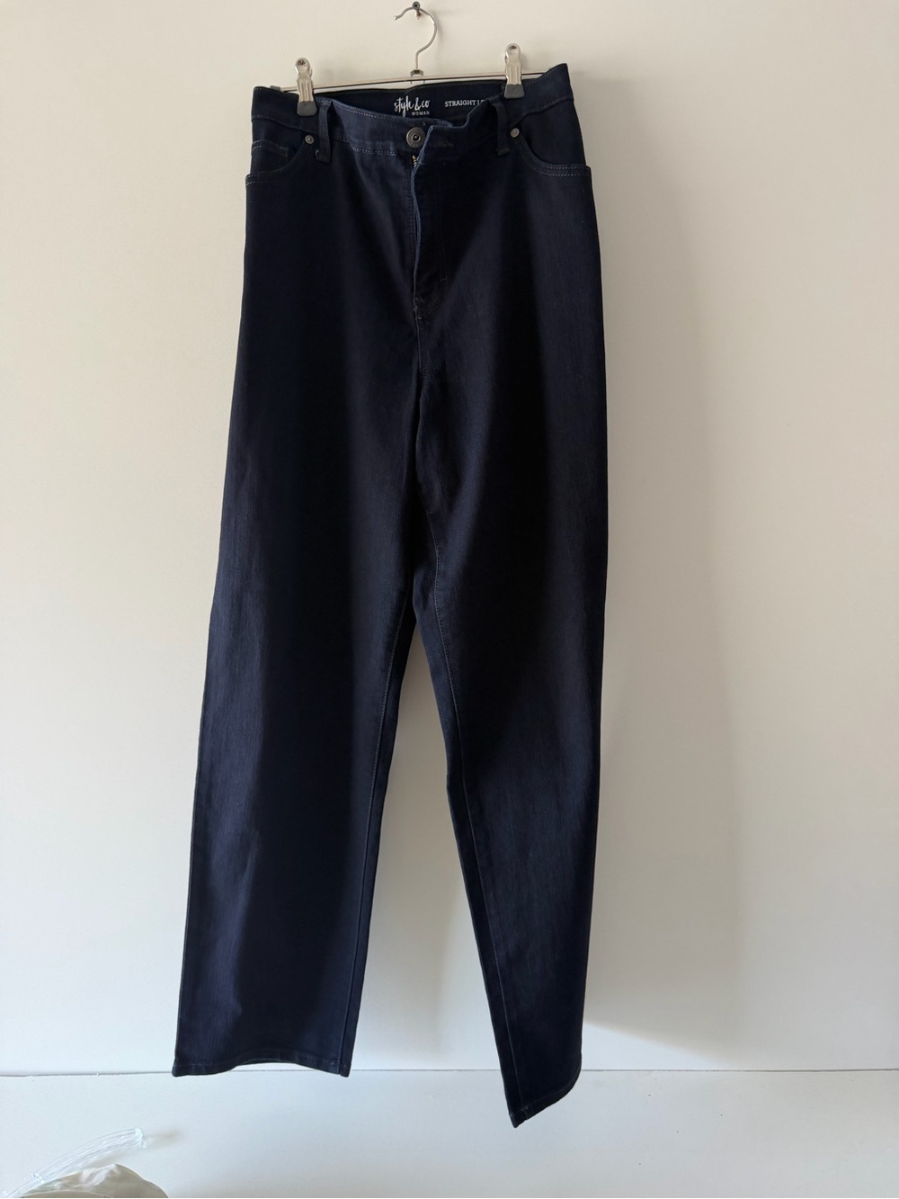 Style & Co. Dark Navy Straight-Leg Jeans for Women